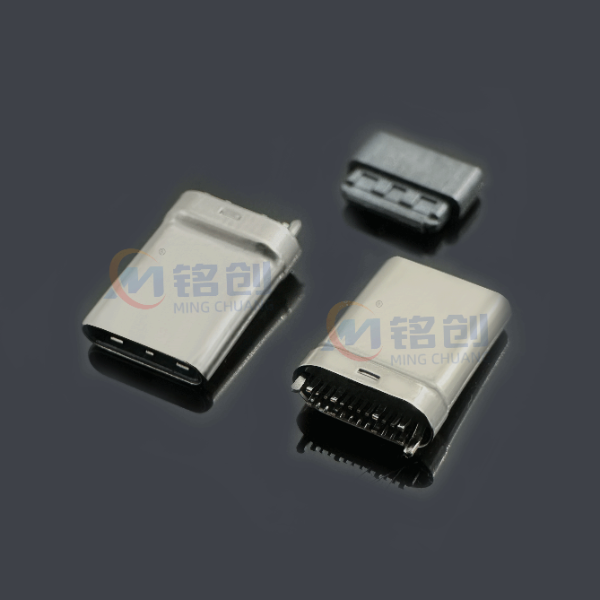 Type-c 24Pin夹板公头 15A大电流 笔记本电脑专用插座 PD超级快充 USB接口