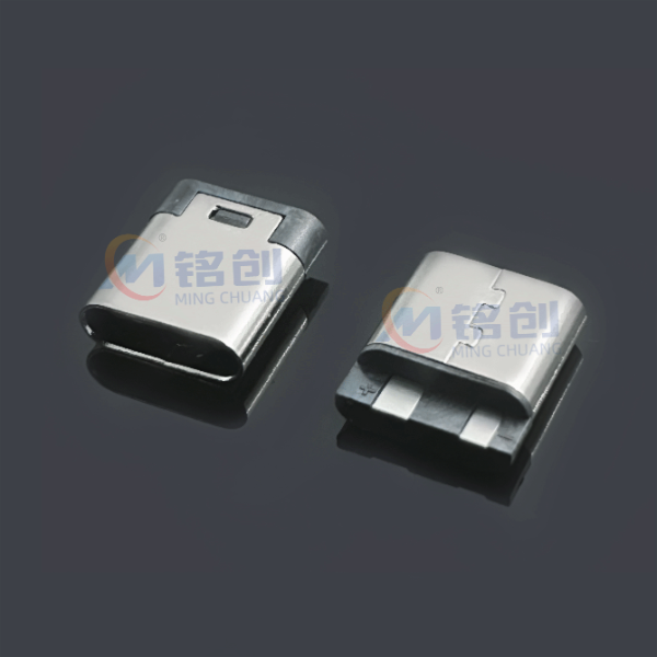 简易充电Type-c母座2Pin焊线式 快充usb连接器 加长款母头L=10.0 两个焊盘USB接口