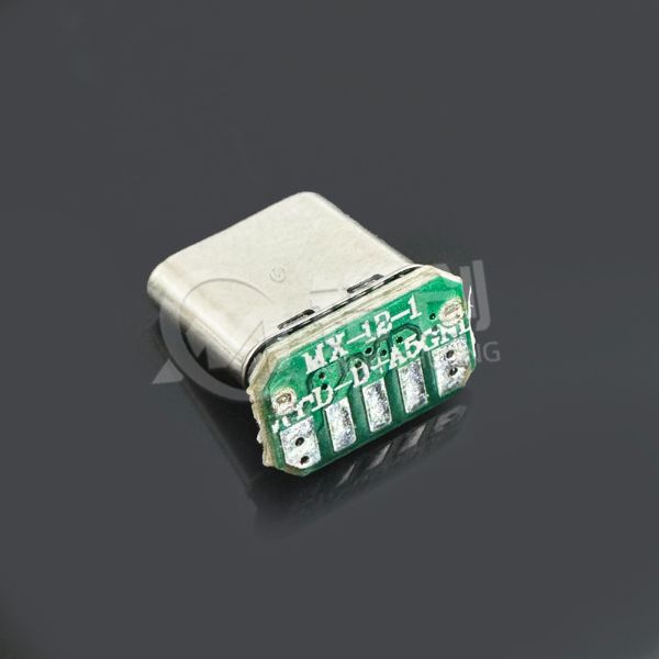 TYPE C公头16PIN 拉伸立贴9.5 带板五个焊盘