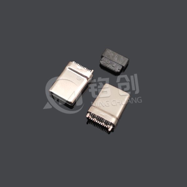 TYPE C公头24PIN 夹板0.8 15A大电流 L=10.6