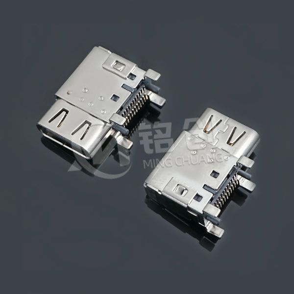 TYPE C母座24PIN 侧贴 CH=5.06 三模 有弹 高导铜 LCP USB4.0