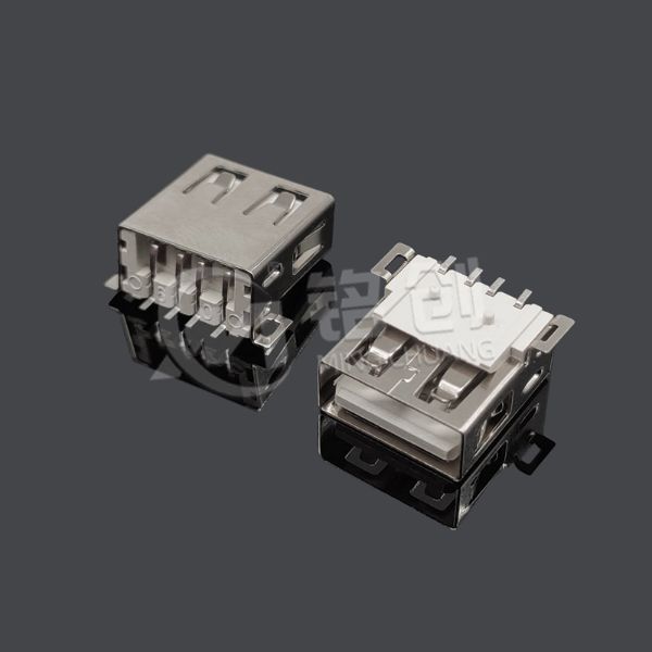 AF2.0 板上后两脚贴板SMT 1.0柱铁壳直边 LCP米黄