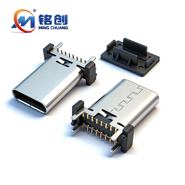 A031605A TYPE C母座16PIN 立式四脚插板SMT L=13.7 A款