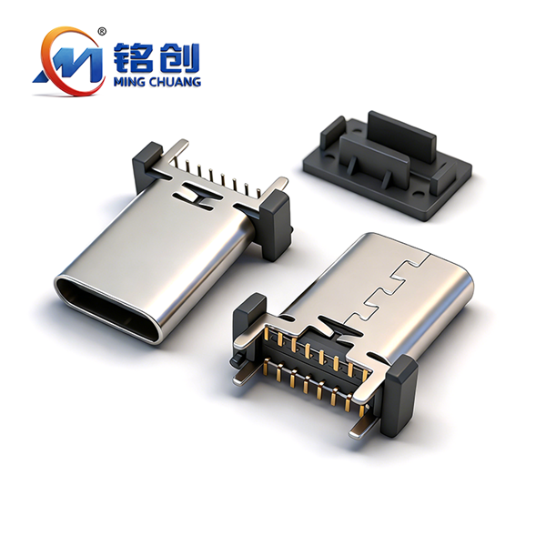 A031606A TYPE C母座16PIN 立式四脚插板SMT L=13.1 A款