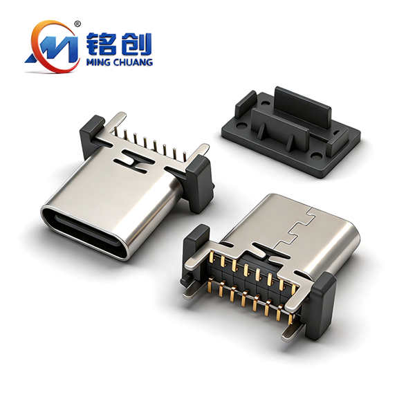 A031609A TYPE C母座16PIN 立式四脚插板SMT L=10.0 A款