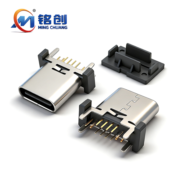 A031624A TYPE C母座16PIN 立式四脚插板DIP L=10.0 A款