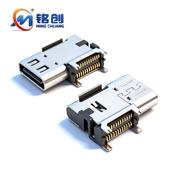 A032412A TYPE C母座24PIN 侧贴四鱼叉脚插板SMT L=14.3 CH=5.10